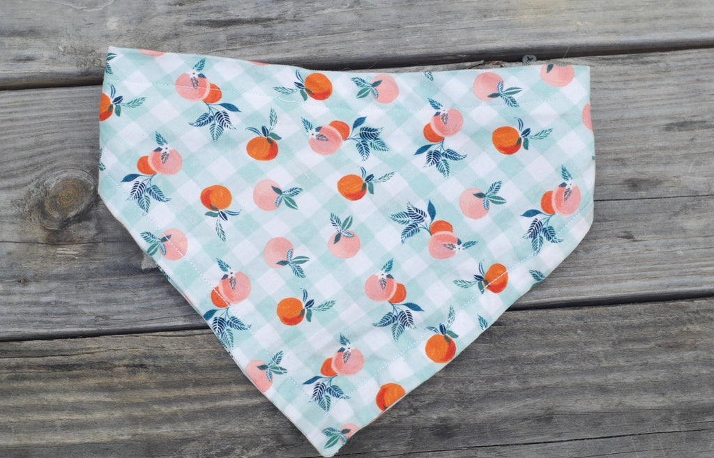 Custom Dog Bandana Peach & Gingham
