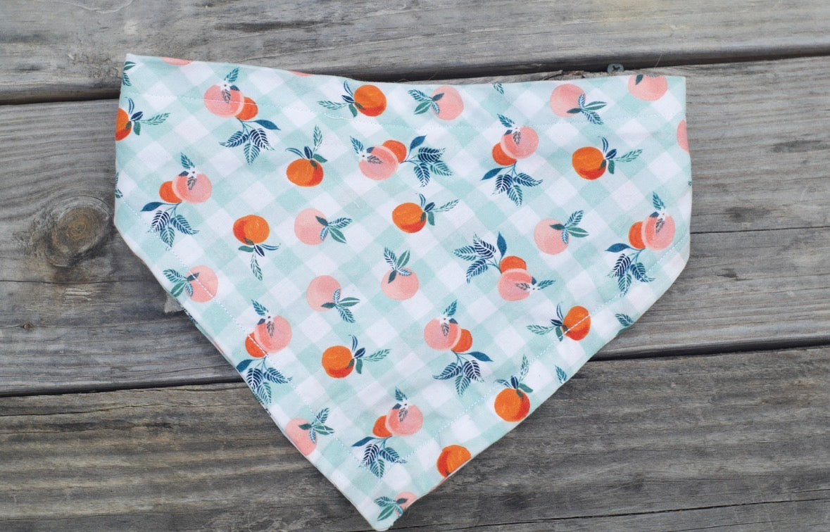 Custom Dog Bandana Peach & Gingham